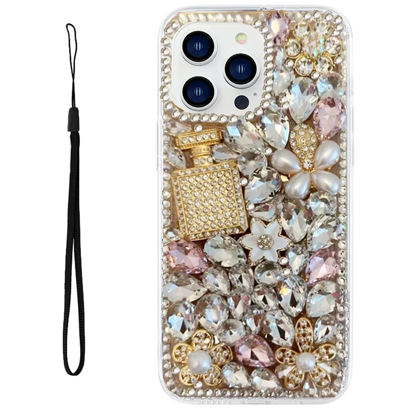 

Luxury Case for iPhone 15 16 Pro Max XR XS Max 11 12 13 Pro 14 Plus Silicone Diamond Phone Funda Cover Case Glitter Women