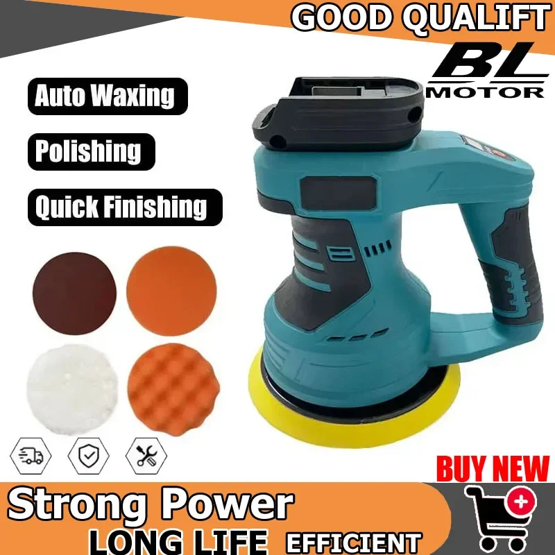 

Аккумуляторная полировальная машинка для автомобиля, 8 регулируемых скоростей, электрическая, для воскования, шлифовки, герметизации, совместима с аккумулятором Makita 18В