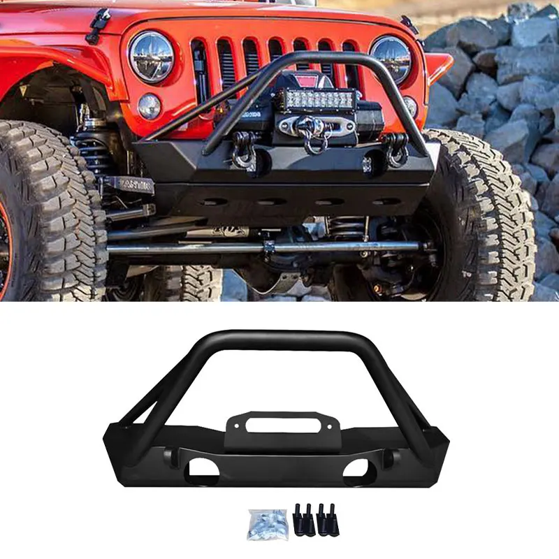 XDS الأكثر مبيعا 4x4 على الطرق الوعرة لاقط الملحقات الصلب الثور بار المصد الأمامي مع لوحة ونش ل رانجلر JK JL JT 2007-2024