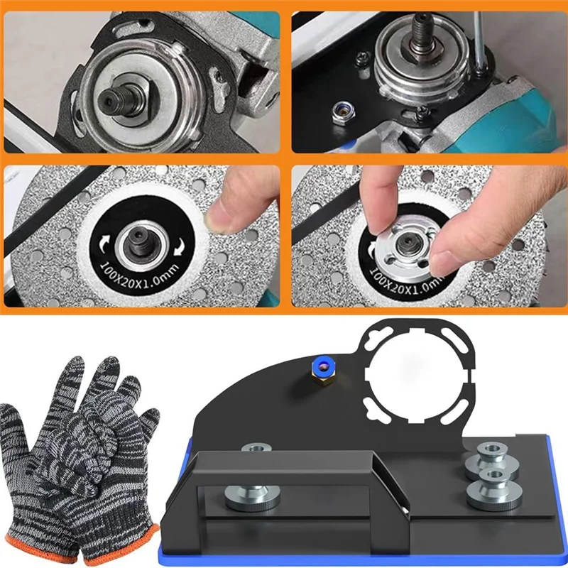Supporto per smerigliatrice angolare AAAC per piastrelle 45 °   Cambio utensile per smussatura, supporto fisso per molatura adatto per smerigliatrice angolare tipo 100