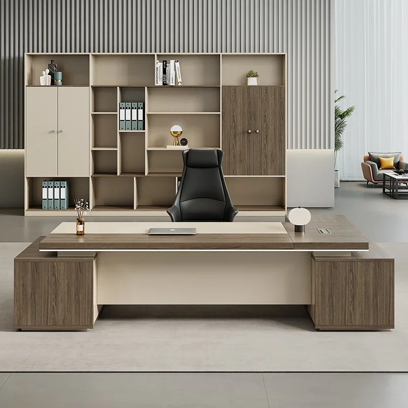 Modern With Drawers Office Desks Corner Wooden Luxury Computer Office Desks Manager Simple Design Furniture Er Arbeitet LLOD