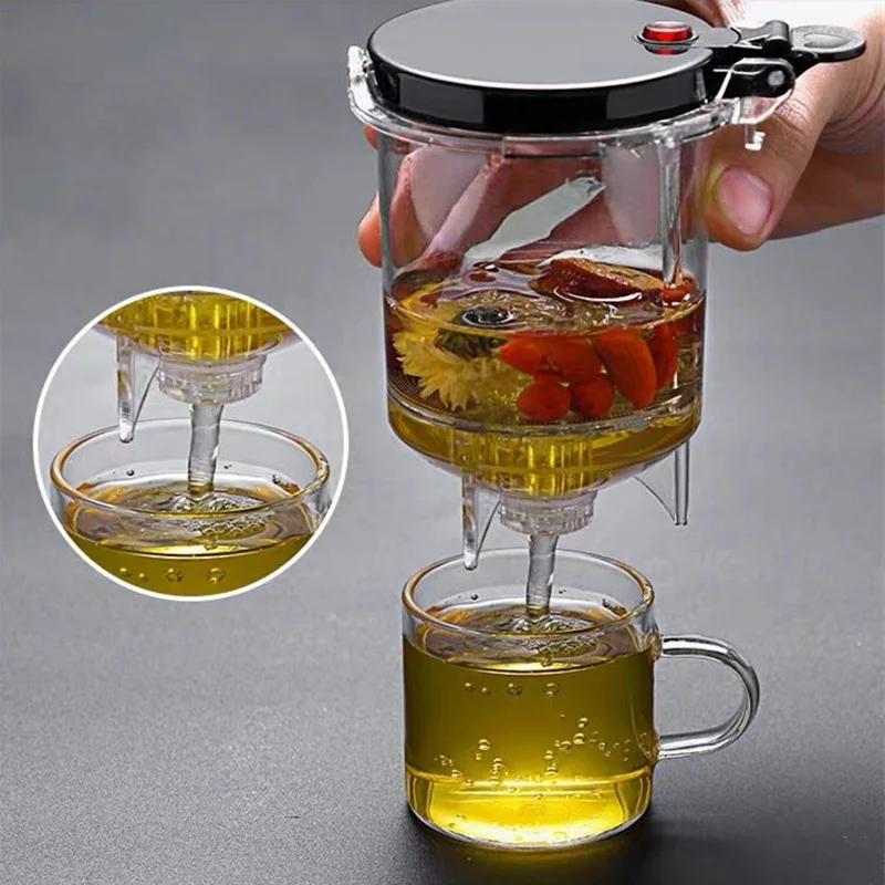 HMLOVE Heat Resistant Glass Teapot Puer Kettle Tea Infuser Chinese Kung Fu Teawear Set High Borosilicate Thickening Heatable Pot