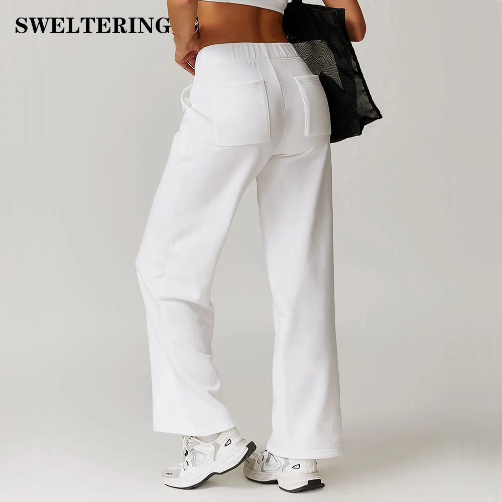 

Outdoor Sports Straight Leg Casual Pants Women's Winter New High Waist Slimming American Style Sweatpants Versatile and Casual