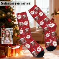Custom Face Christmas Socks Personalized Socks with Face Photo Socks Custom Face Socks Christmas Gift Socks Gift for Friends
