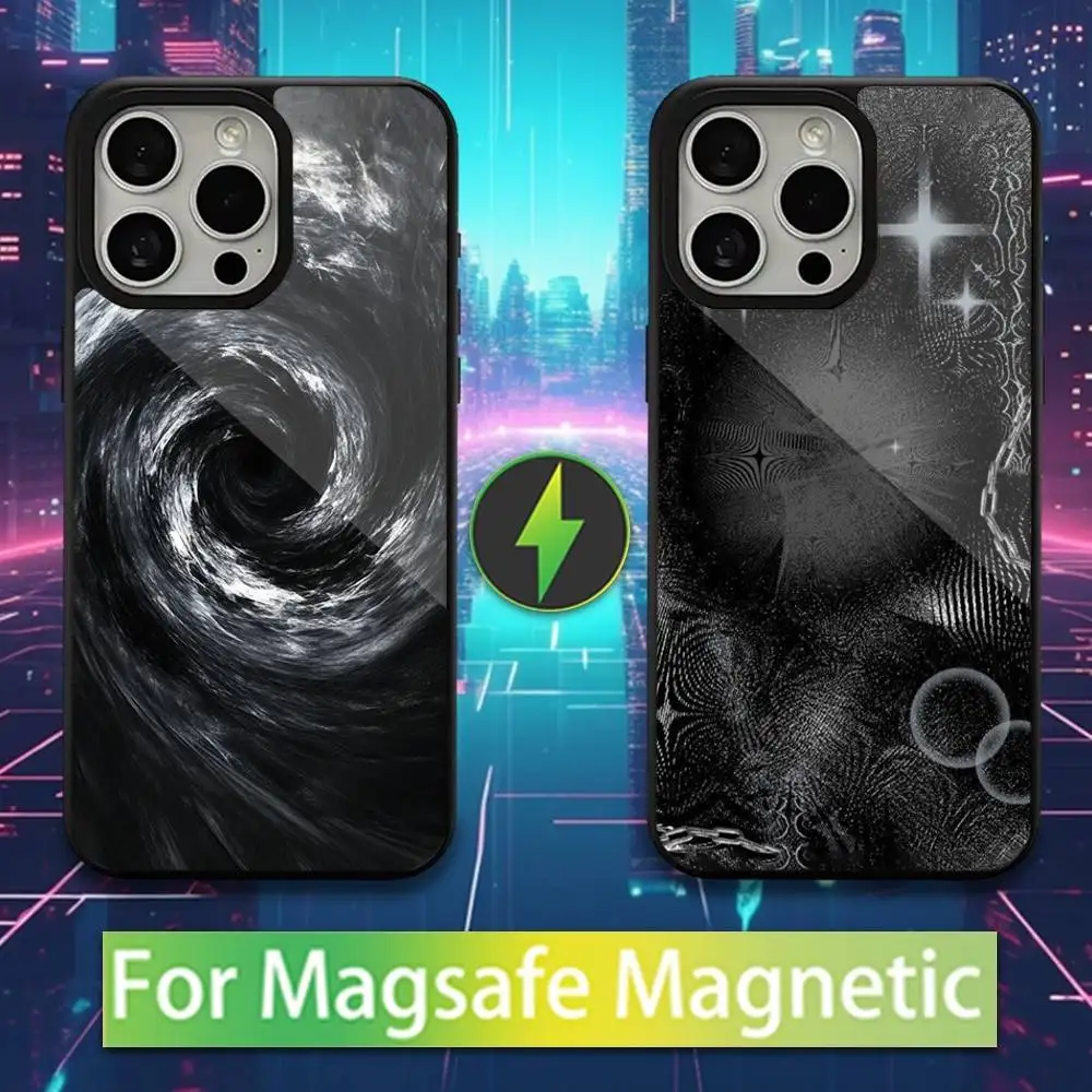 

Black White Pattern Art Phone Case For iPhone 16,15,17,14,13,12,11,Pro,Max,Plus,Mini,Magsafe,Magnetic Wireless Charging Case
