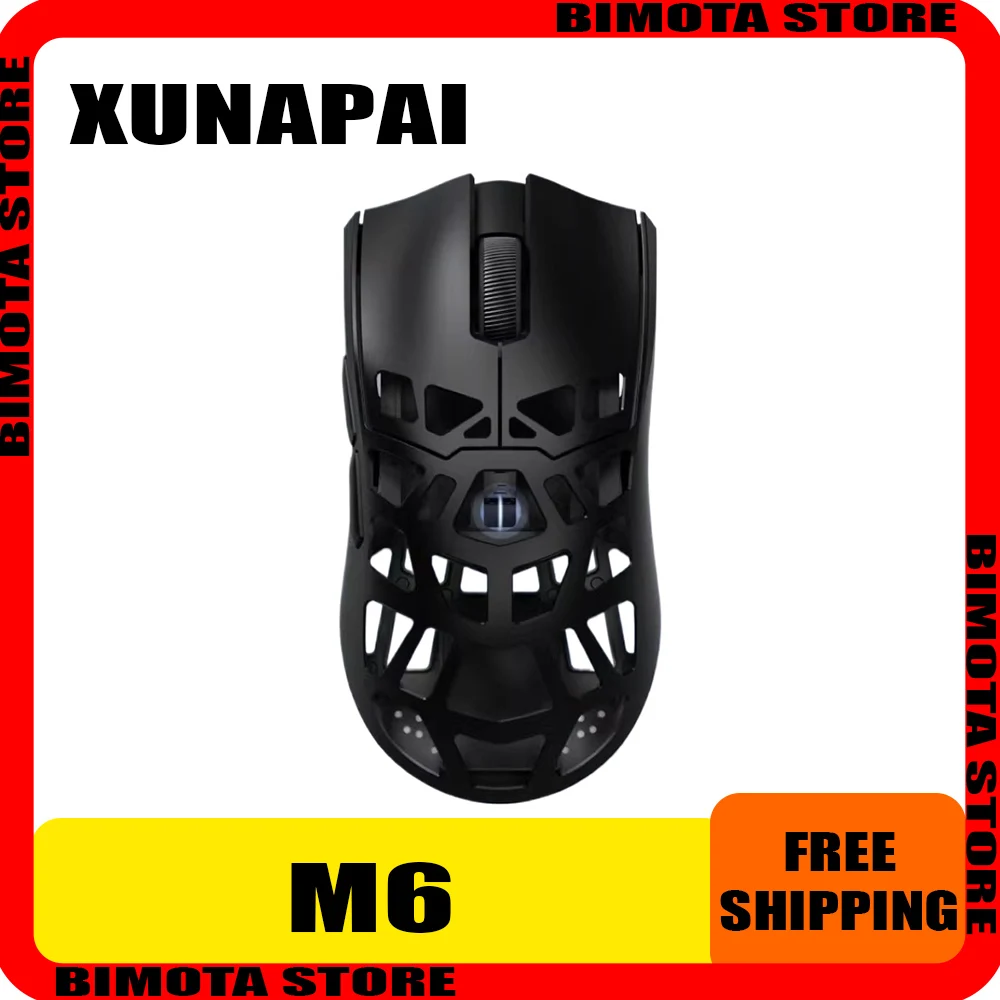

Xuanpai M6 легкая полая беспроводная мышь из магниевого алюминиевого сплава PD3950 двойная 8K 3-режимная мышь для видеоигр крутой ПК подарки на заказ