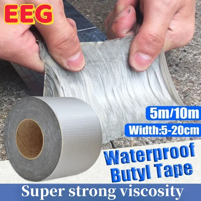 

Butyl Waterproof Tape Self-adhesive Sealing Tape Anti-Leakage Heat Resistant Repair Tape for Crack Roofs Pipes Boat Walls Hoses