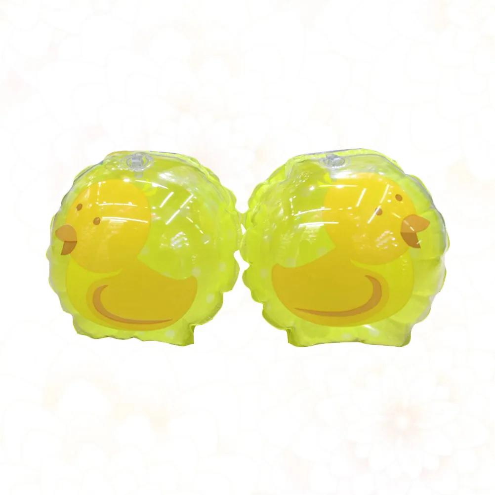 

2Pcs Inflatable Swimming Ring Duck Pattern Kids Arm Bands Comfortable Lightweight Floating Swim Armlets Swimming Arm Bands