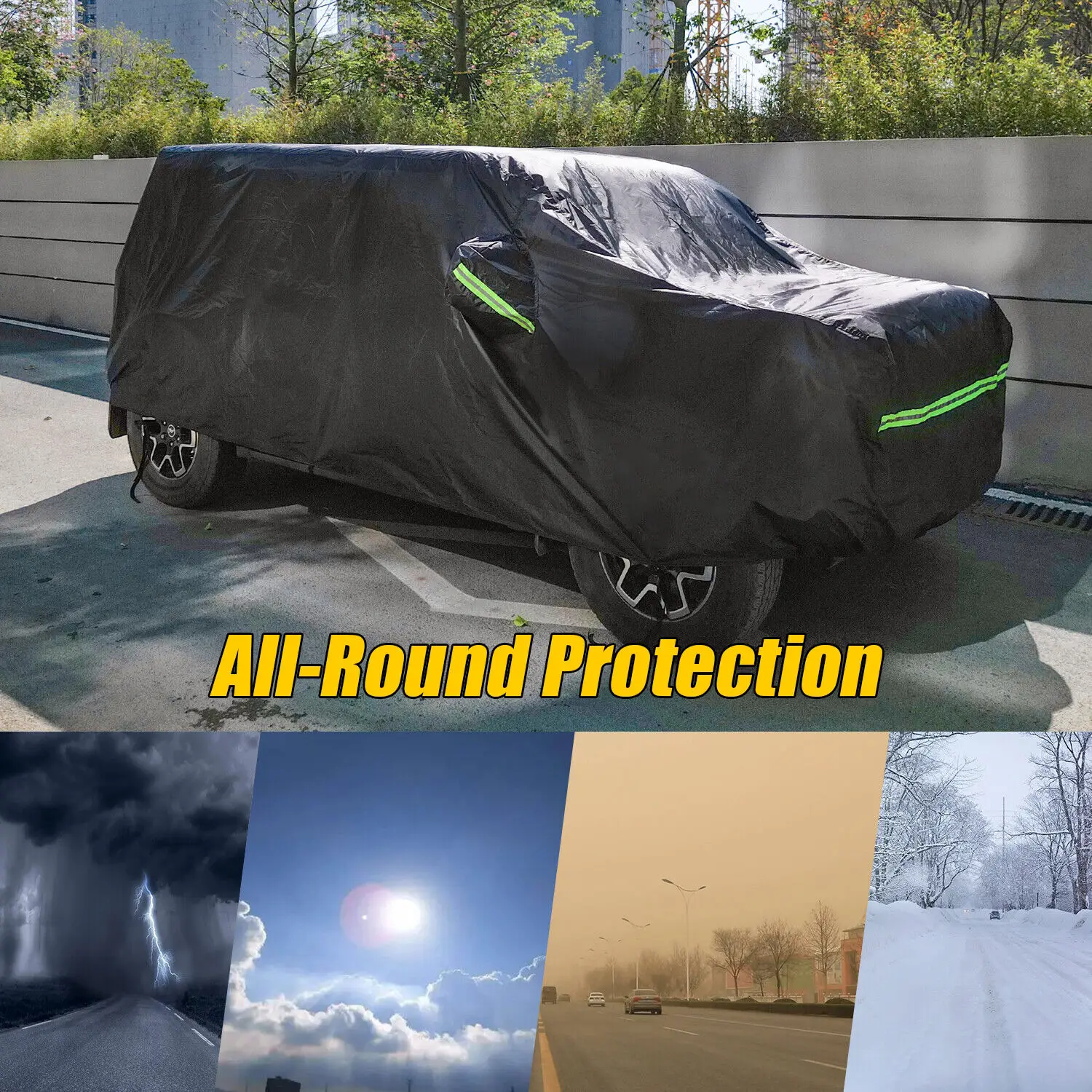 Full Car Cover for Ford Bronco 2/4 Door 2021-2022 Windproof Dustproof Scratch Resistant Outdoor UV Protection Auto Rain Sunshade