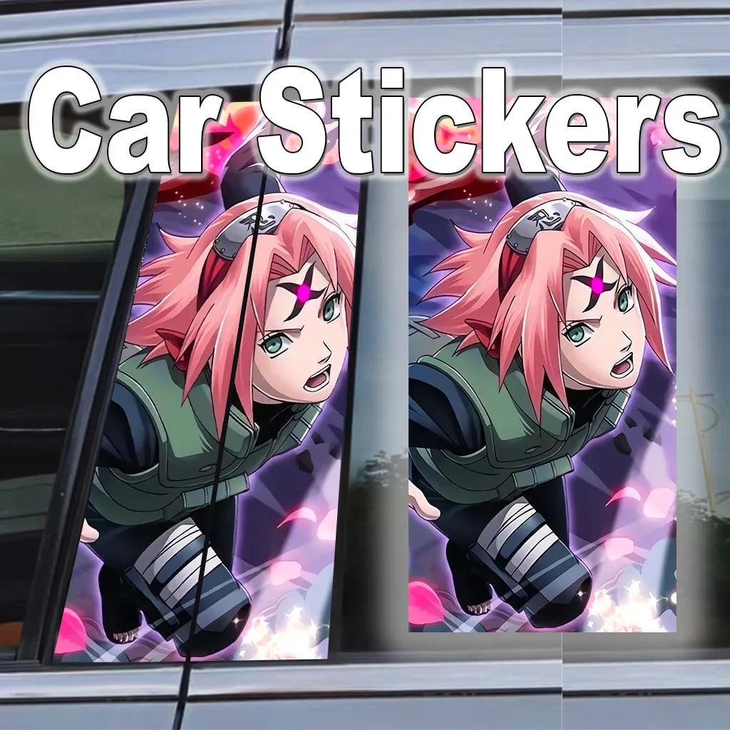 

Naruto Anime Car B Pillar Stickers Waterproof Scratch-Resistant Decal Self-Adhesive Auto Exterior Gift Sakura Easy Apply Decor