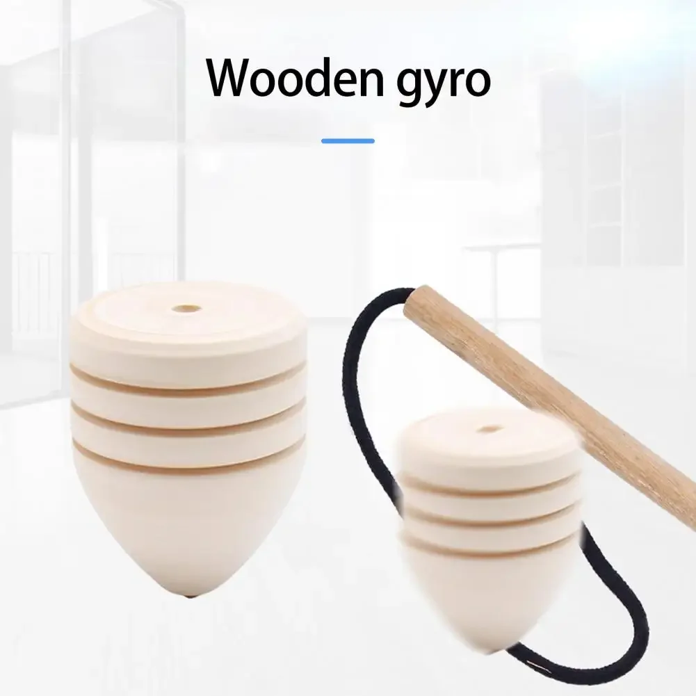 1 Set Fingertip Gyro Toy Spinning Top Rotating Cone Shape Whipping Wooden Nostalgia Chinese Traditional Toy Kids Toys