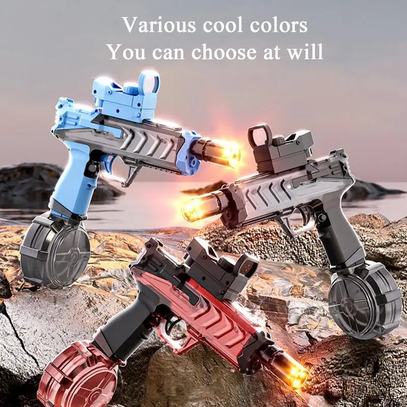 Pistolet à eau électrique à flamme simulée pour enfants, jouets d'été en plein air, plage, piscine, jeu de combat, capteur automatique, lumières, pistolet à eau, cadeau