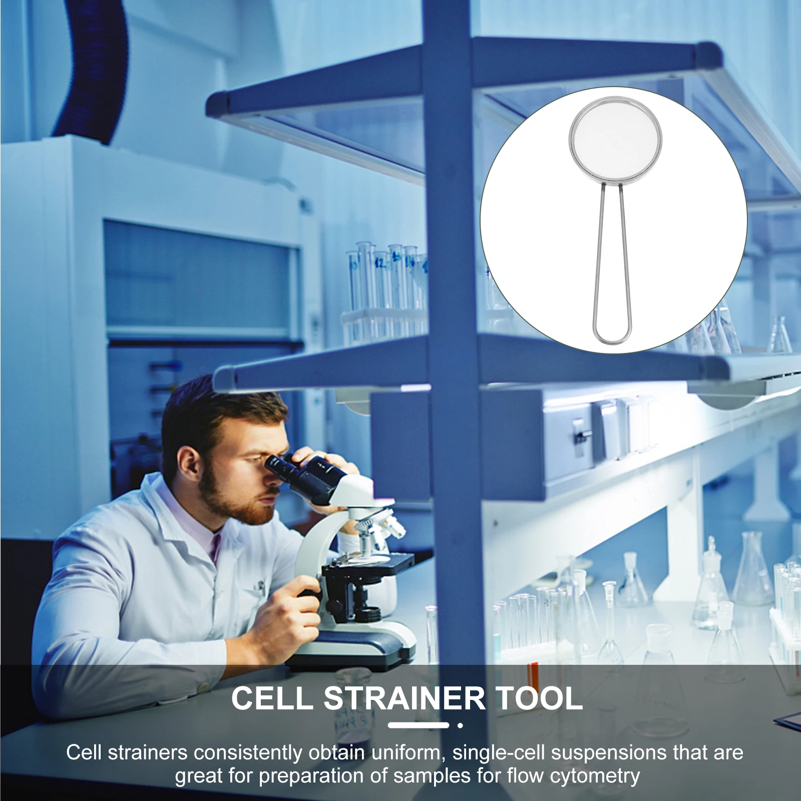 

Stainless Steel Cell Strainer 150 Mesh Laboratory Sieve For Cell Counting Flow Cytometry Sample Preparation Lab
