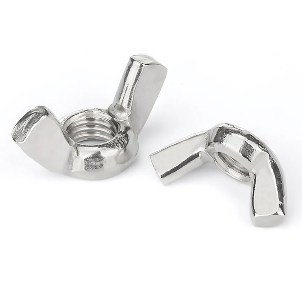 5/10/20pcs Butterfly Wing Nuts M3 M4 M5 M6 M8 M10 M12 304 201 316 Stainless Steel Wing Nuts Zinc Plated Hand Tighten Nut DIN315