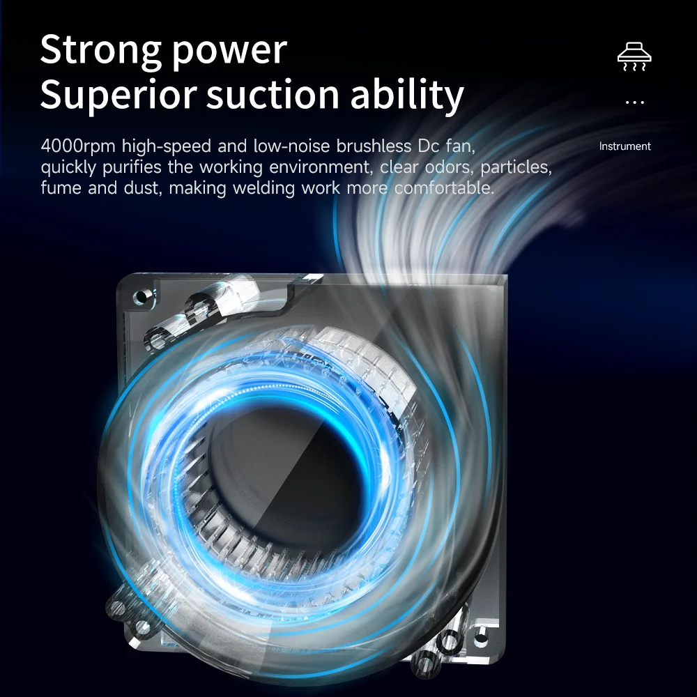 AiXun ES02 ممتص الدخان الذكي مع ضوء LED لون ضوء الكربون المنشط فلتر HEPA لإصلاح لحام PCB #4