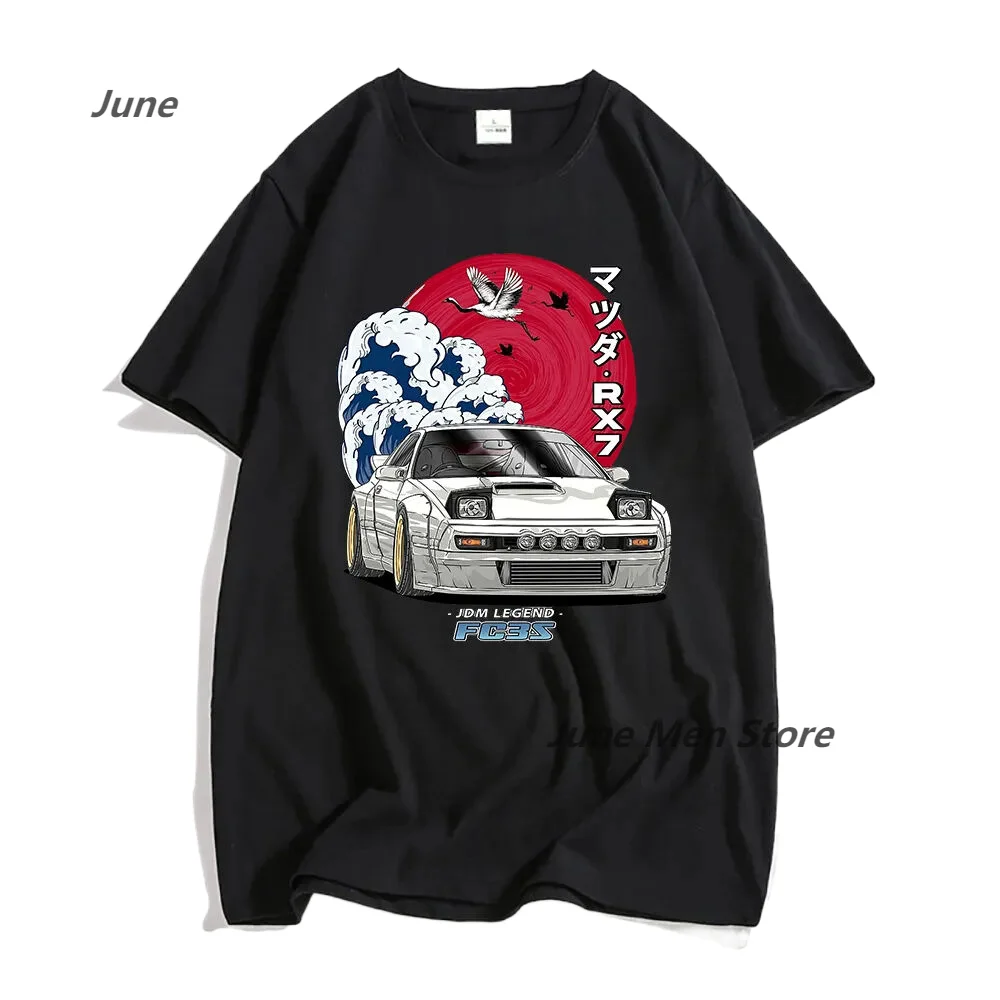 New Initial D Anime Graphic T-shirt Women/Men Streetwear For JDM Crewneck tshirts Tops Y2k Oversized 100% Cotton Tee-shirt Soft