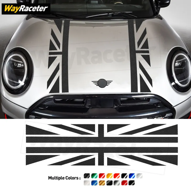 

Виниловая наклейка на капот Union Jack в полоску для MINI JCW F66 2025 John Cooper Works F65 F67 J01 SE 2024 2026, аксессуары