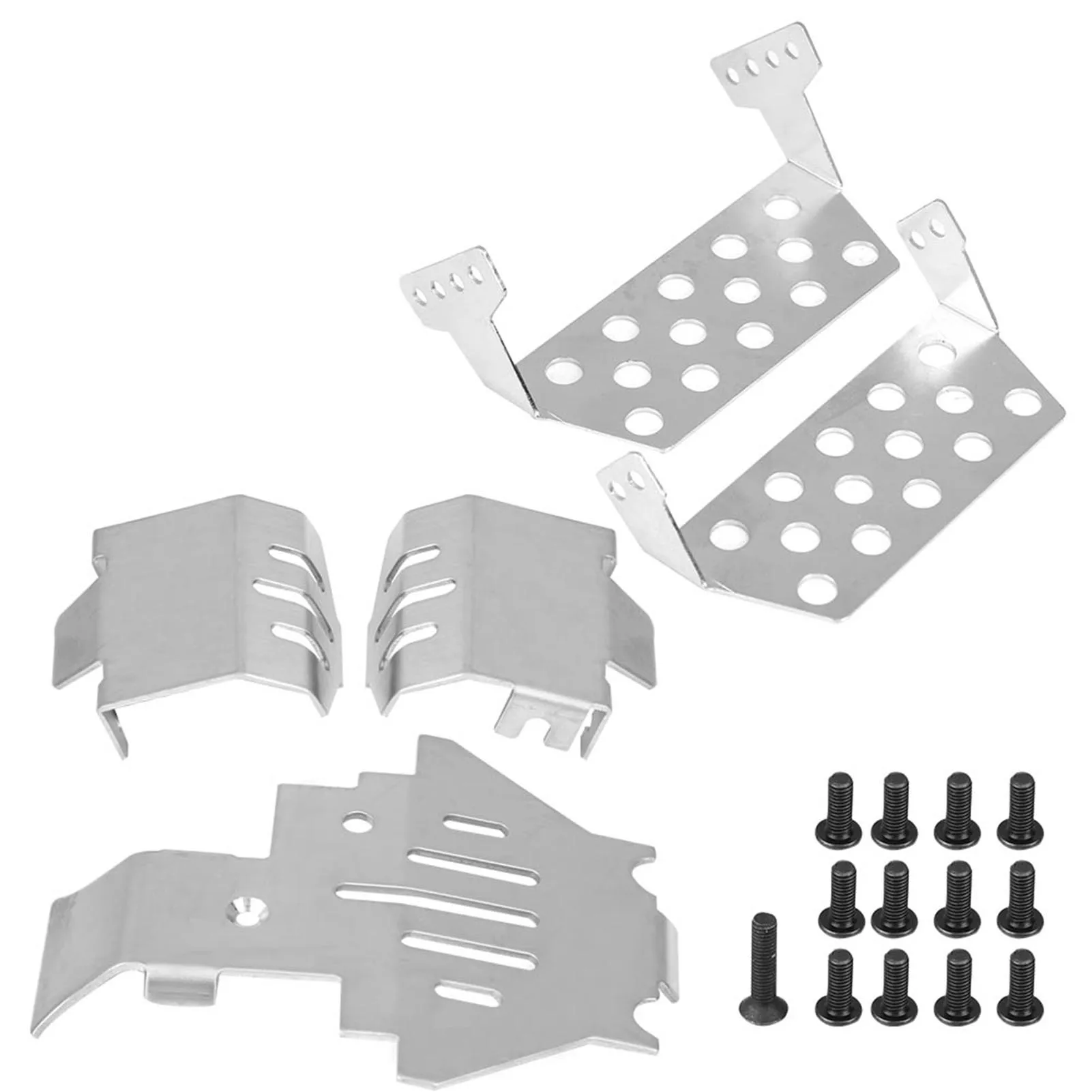 5Pcs Stainless Steel Chassis Armor Protection Skid Plate for Traxxas TRX-4 82056-4 RC Car