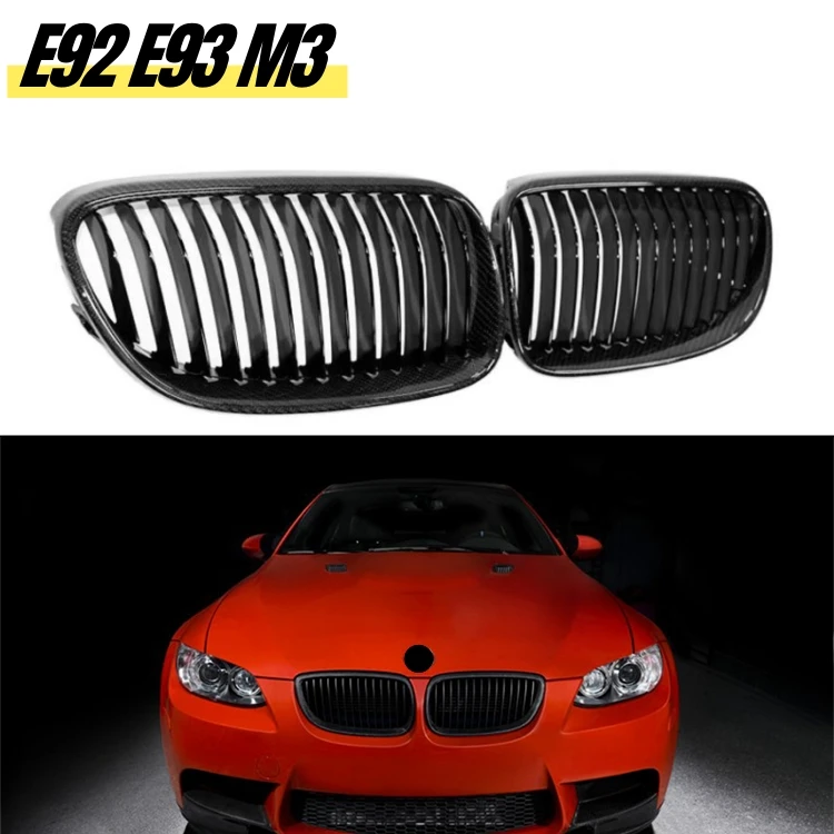 Carbon Fiber Grille for BMW E92 E93 M3 3 Series 2006-2009 Kidney Grill Grills Single Line Double Line