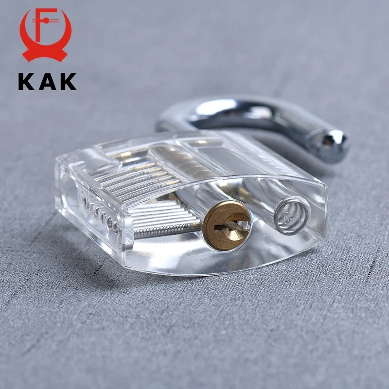 Transparent Practice Padlock with Keys 80x50mm DIY Visible Lock Pick Tools Cutaway Practice Padlock Training Locksmith Tool