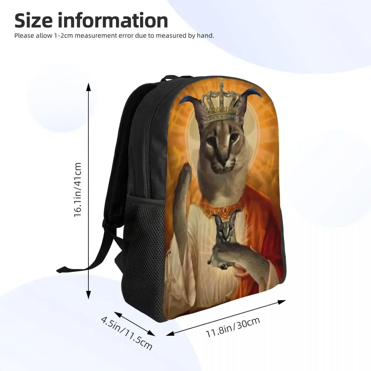 Jesus Saint Meme Big Floppa Travel Backpack Men Women School Computer Bookbag College Student Daypack Bags
