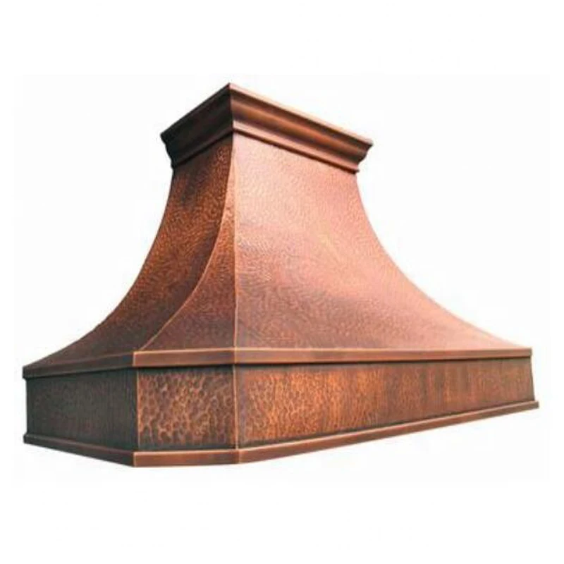 Customize Luxury New Style Copper Kitchen Hoods Island Wall Mounted Brass Range Hood Baffle One Kind Design for Outdoor Cooking