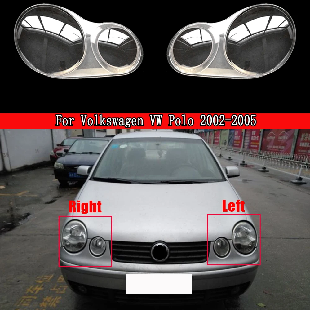 Car Headlamp Lens For Volkswagen VW Polo 2002 -2005 Transparent Headlamp Lampshade Lampcover Head Lamp Light Covers Shell Caps