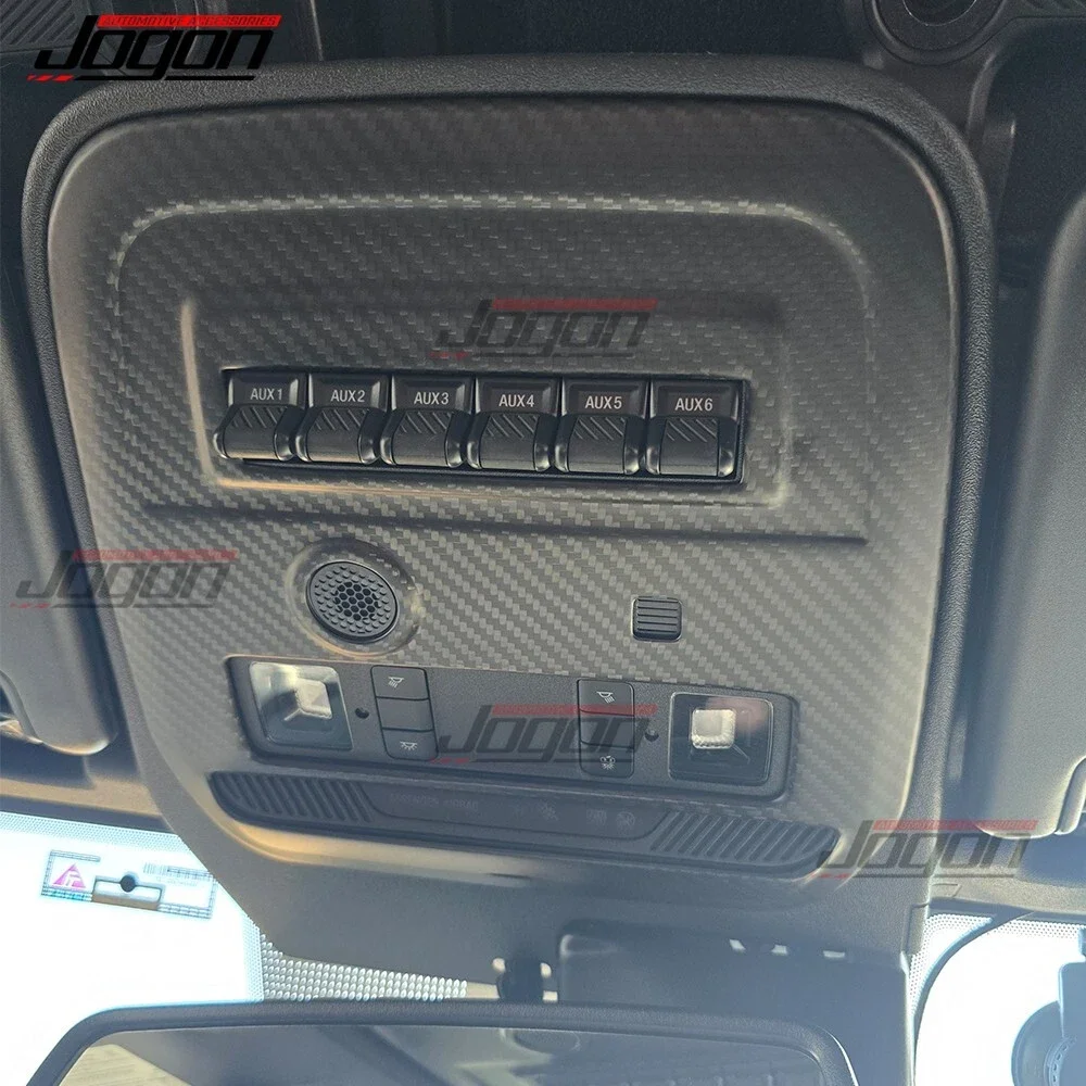 For Ford Bronco First Edition Big Bend Raptor 2021 Up Real Dry Carbon Fiber Car Inner Reading Lamp Console Button Frame Trim