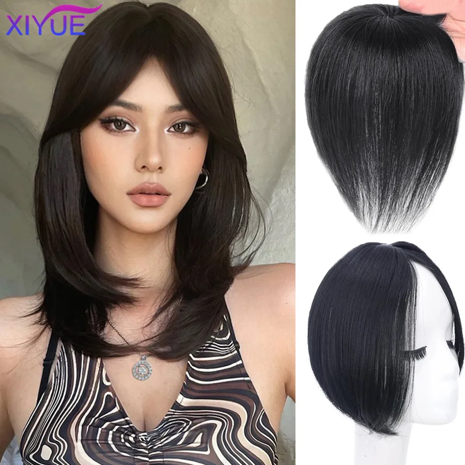 

XIYUE Mid split fake bangs natural 3D French bangs wigs hair patches and women's fake flowing bangs