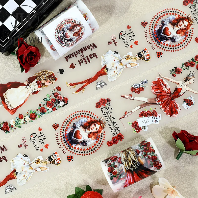 JIANWU 60mm*200cm Vintage Flower Character Landscape Material Collage Scrapbooking PET Tape Creative DIY Journal Stationery
