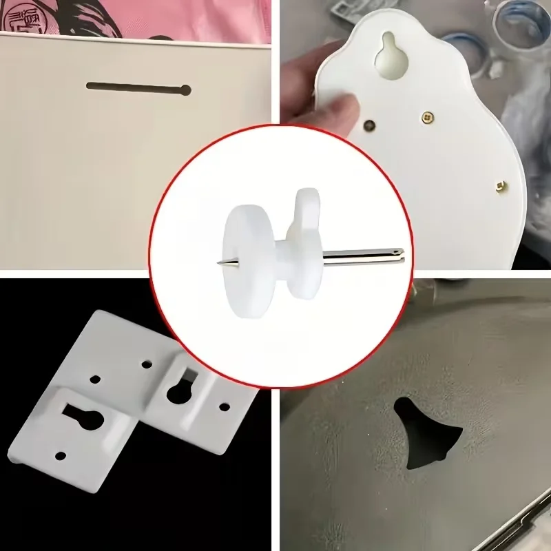 50 Mini Invisible Wall Nails, Smooth Shank Metal and Plastic Frame Hooks Suitable for Photos and Decorations Finishing Nail Smal
