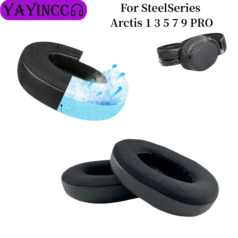 

Soft Foam Ice gel Headphone Earpads Compatible For SteelSeries Arctis 1 3 5 7 9 PRO Headset Earmuff Earphone Sleeve ，