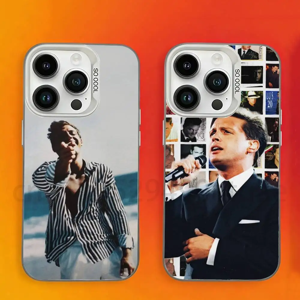 Funda para Teléfono L-Luis Miguel Singer para iPhone 17, 16, 15, 14, 13, 12, 11, Pro, Max, Plus, Mini, Funda Mate Antigolpes