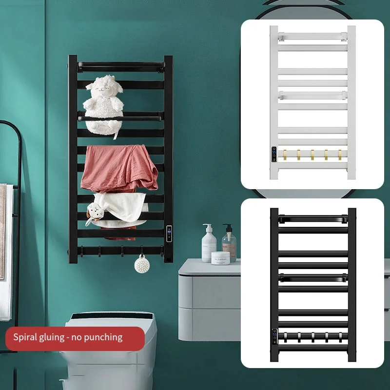 رف المناشف الكهربائية ترموستات قضيب تعليق المناشف الساخنة مع الموقت رف منشفة المبرد الكهربائي الدافئ