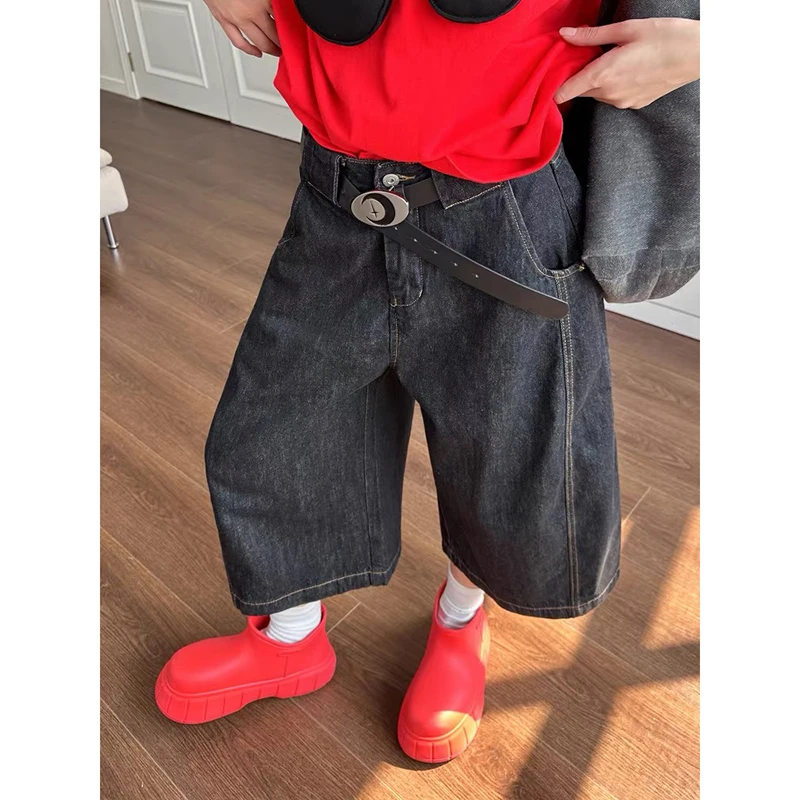 

ZHIZOU Summer Women Black Cargo Denim Shorts Academia Vintage Y2K Jean Shorts Streetwear Oversize Cowboy Short Pants 90s Clothes