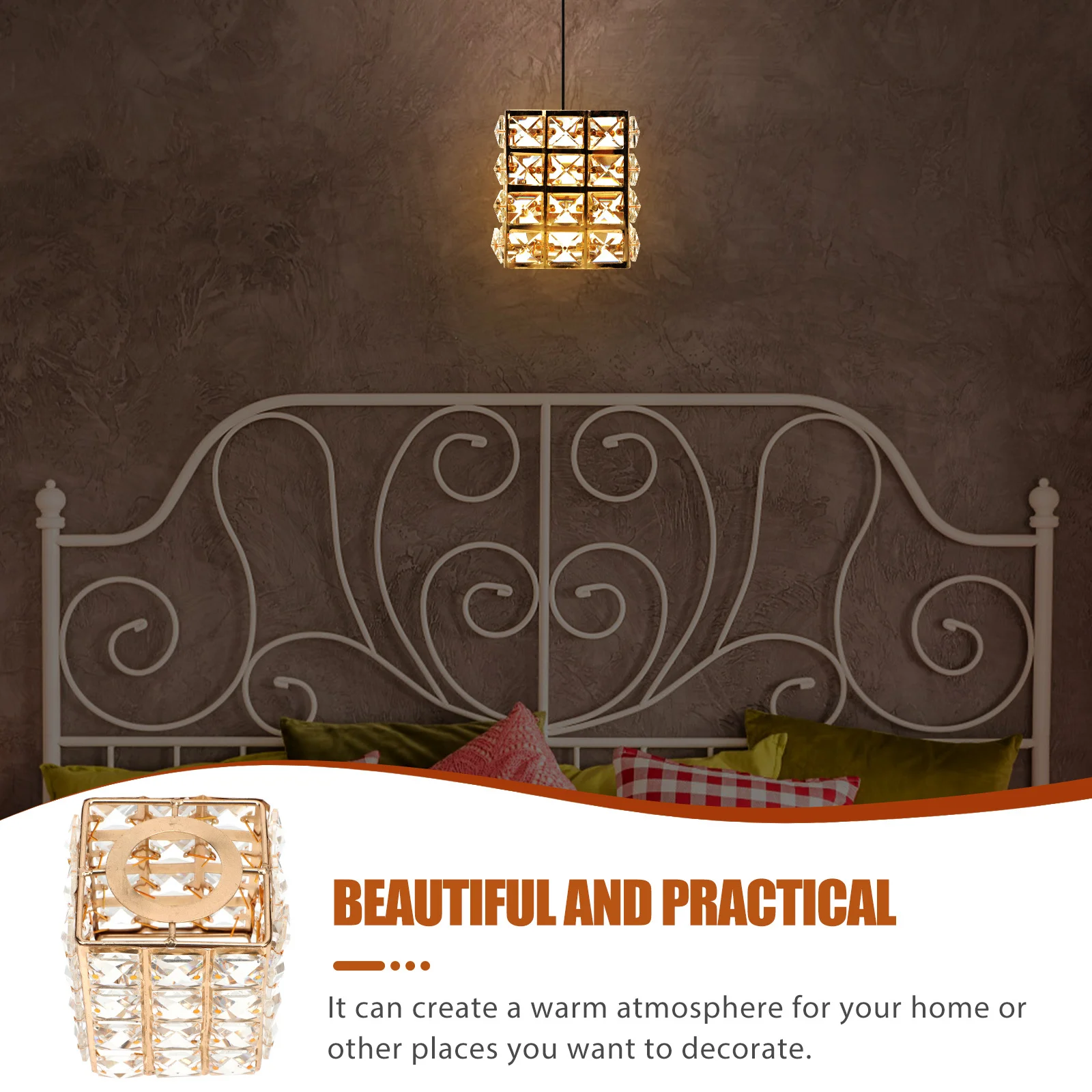 

Ceiling Lamp Shade Crystal Craft Lampshade Crystal Glass Light Cover Softens Light Lampshade for Home Dorm Hotel