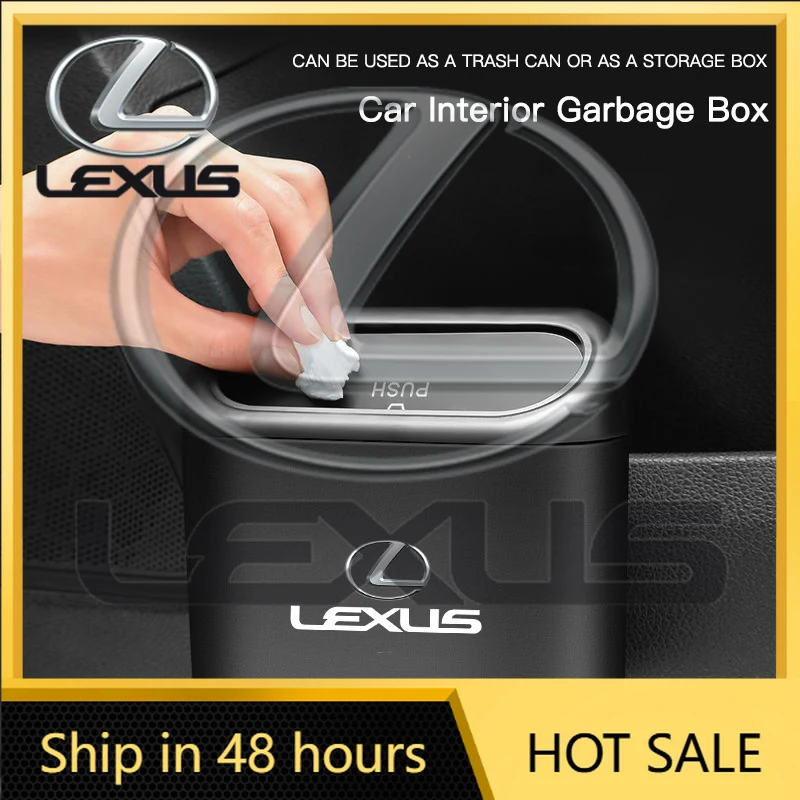 

2026 Hot Interior Stickers Car Trash Can Garbage Bin Storage Box Interior Accessories For Lexus F SPORT ES RX NX LS UX LM LX GX