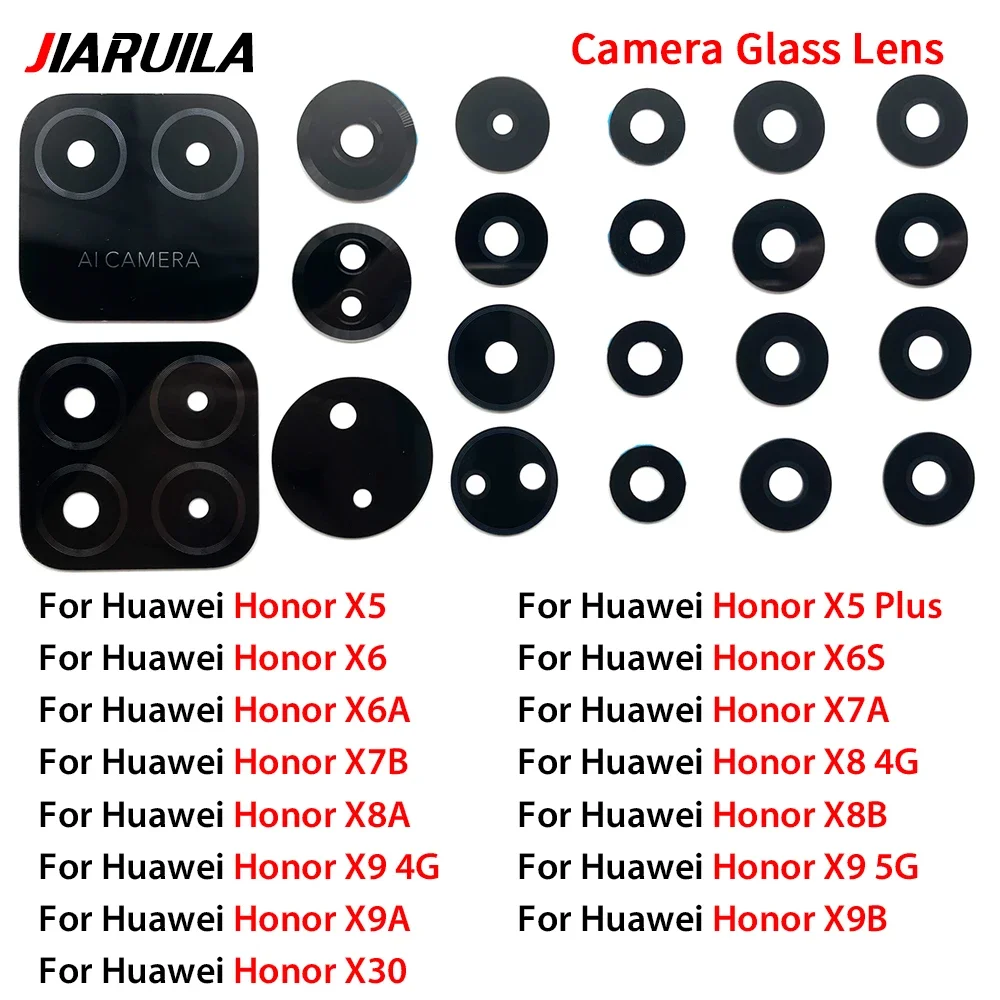 1Set Back Camera Glass Lens For Huawei Honor X5 Plus X6 X6S X6A X7A X7B X8 4G X8A X8B X9 4G X9 5G X30 X9A X9B
