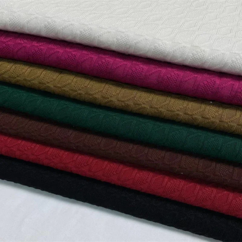 

Вязаная жаккардовая ткань, эластичный хлопковый кардиган, платье, одежда, швейные ткани, оптовая продажа, ткань для метра, материал «сделай сам»