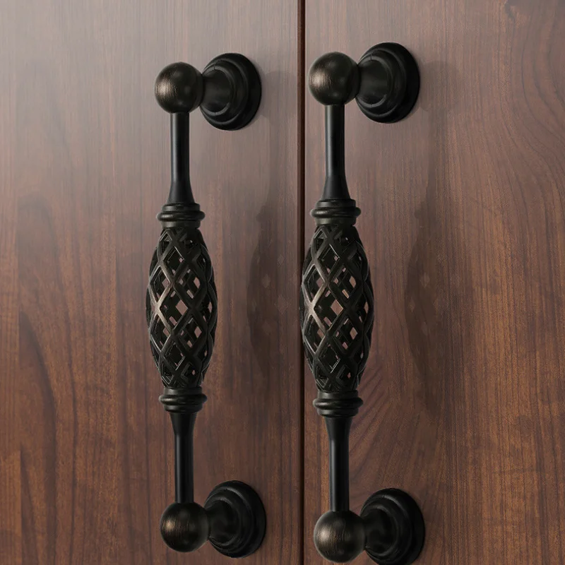 1pc Vintage Antique Bronze Cabinet Handles Hollow Out Birdcage Cabinet Pulls Drawer Knobs Wardrobe Door Pullers Furniture Handle