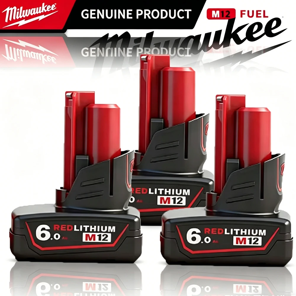 

⚡Milwaukee M12 Battery 12V 6.0Ah Rechargeable Battery with Light For Milwaukee M12 Tools 48-11-2402 48-11-2401 48-11-2411