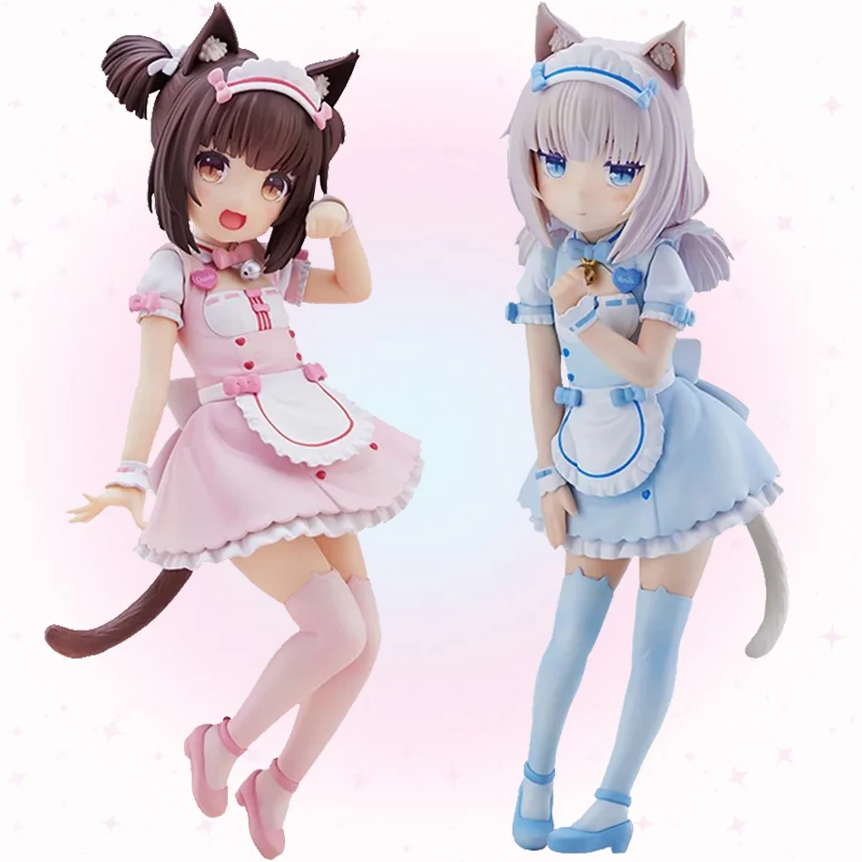 Figurine de dessin animé NEKOPARA chocola et vanille, 18cm, support mignon, modèle d'animation, jouets, Collection de cadeaux, décoration, ornements en PVC