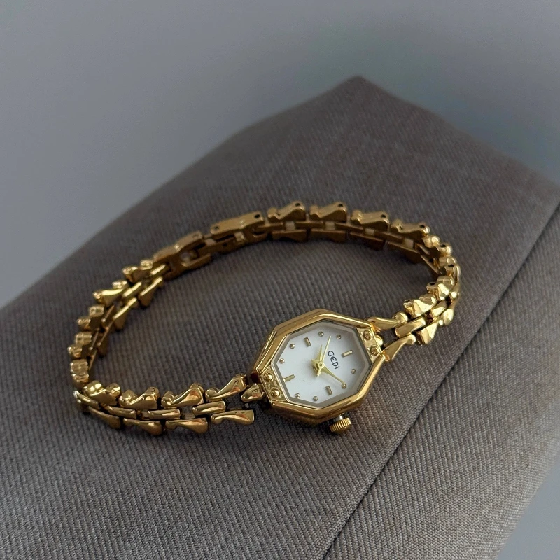 Retrothorn bracelet small dial quartz watch 2025 new light luxury waterproof simple fashion niche women's temperament watch gift