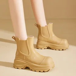 Platform Rainboots Women Rain Shoes Waterproof Work Garden Galoshes Female Thick Sole Rubber Boot Woman Footwear Botas De Lluvia