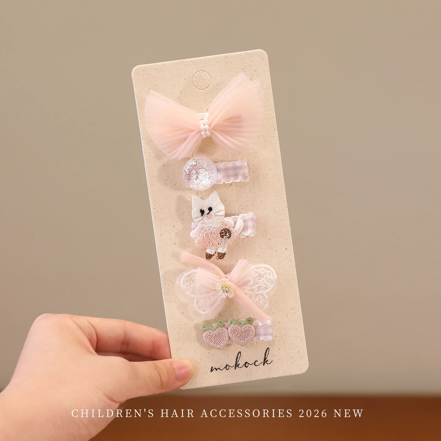 5-teiliges BB-Clips-Set für Kinder, Haarschmuck, süße bedruckte Haarspangen, Haarspange für Mädchen, Haarspange im Ins-Stil, Schleifen, Haarnadel-Ornament – Detail 2