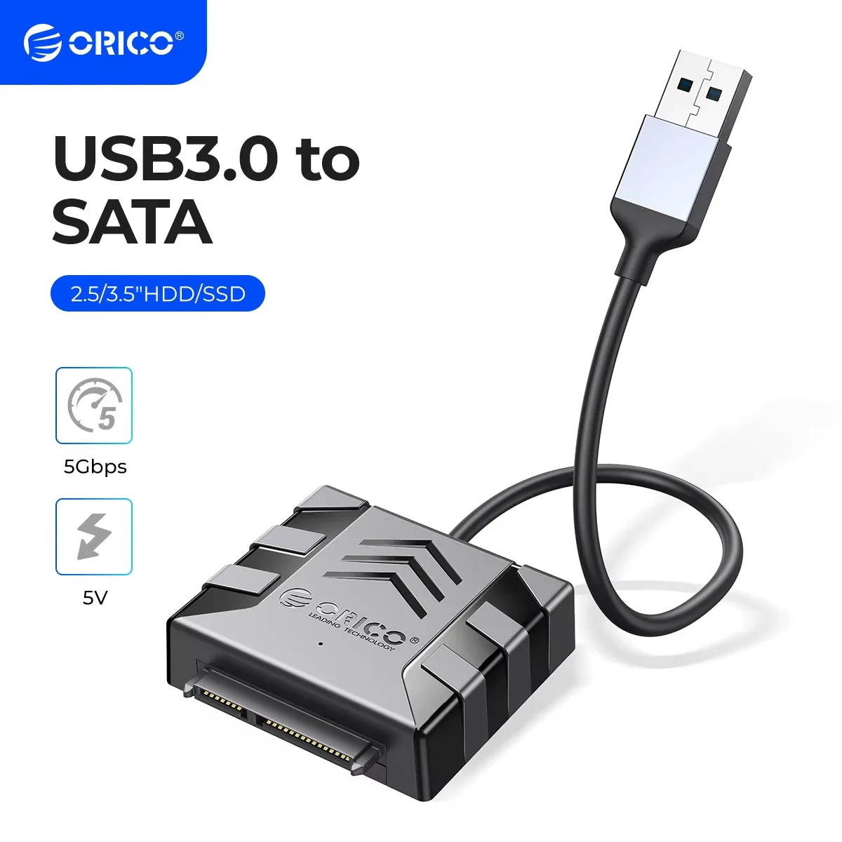 

Адаптер ORICO SATA-конвертер USB 3.0 к кабелю SATA 5 Гбит/с SATA для внешнего жесткого диска 2,5 дюйма 3,5 дюйма HDD/SSD 50 см 1 м кабель