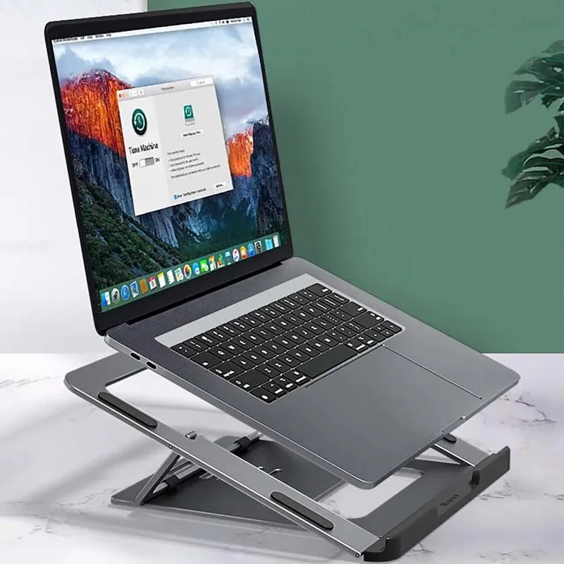 LLANO Laptop-Ständer mit 6 Gängen, 10 kg, tragender Hebeständer aus Aluminiumlegierung, tragbar,