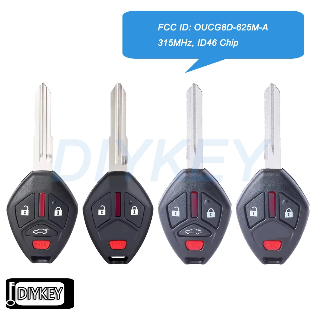 

3 / 4 Buttons Remote Car Key Fob 315MHz ID46 Chip for Mitsubishi Lancer i-MiEV Lancer Outlander 2007-2016 FCC ID: OUCG8D-625M-A