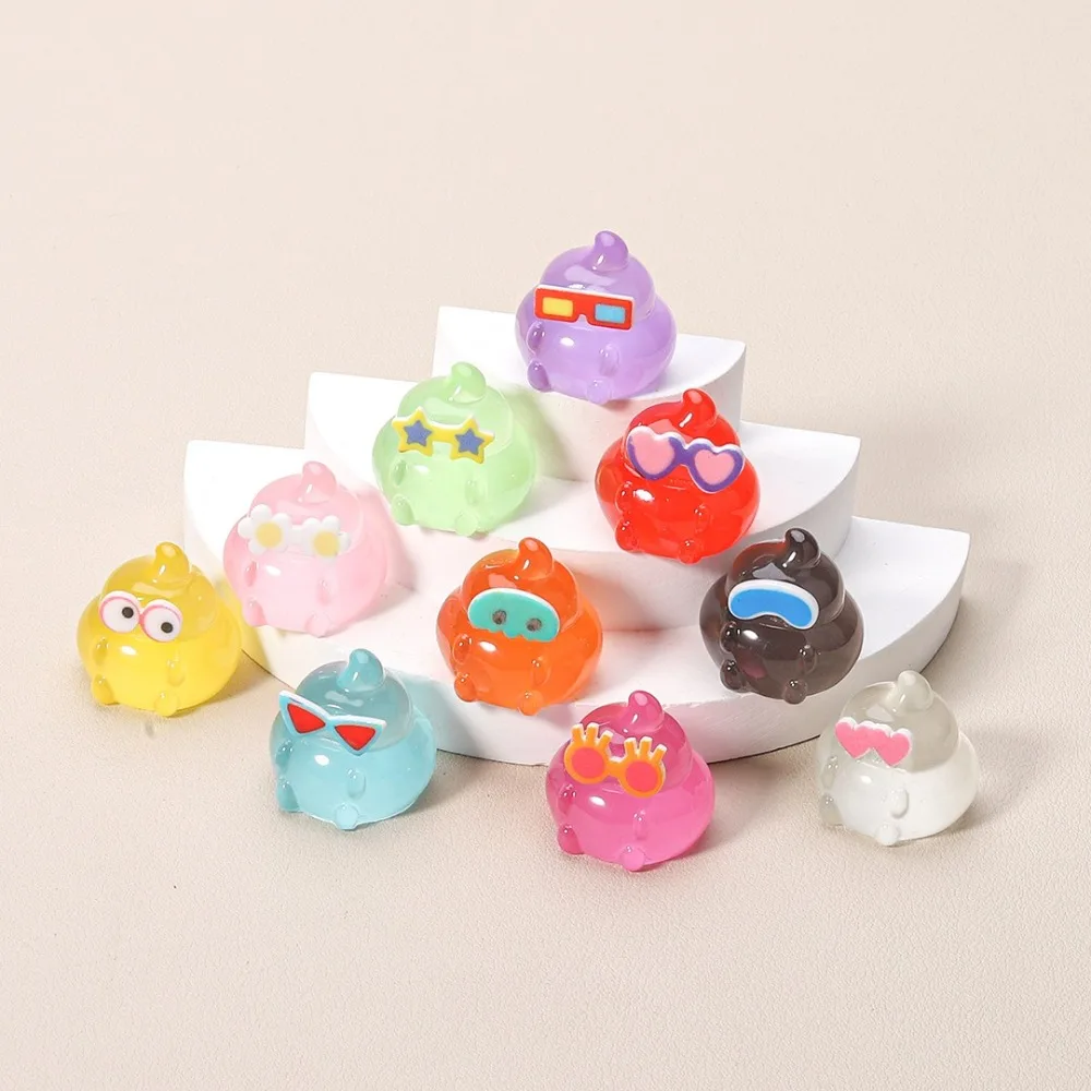 5pcs New Miniature Shit Luminous Poop Ornament Resin Fairy Garden Accessories Micro Landscape Glow Luminous Toys Home Decor