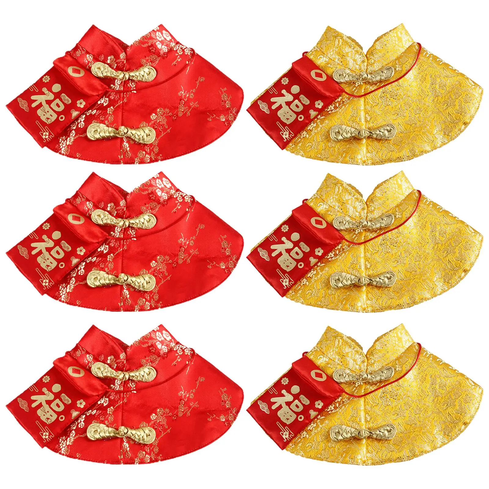 Chinese Style Cat New Year Clothes Cloak Chinese Fu Necktie Chinese Dress Tang Suit with Red Envelope Costume Dog Cape